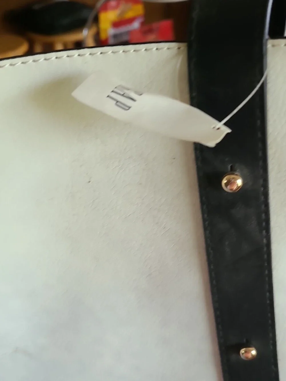 GAP Classic Two-Tone Tote Bag - White and Black